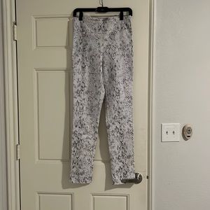 White snakeskin leggings